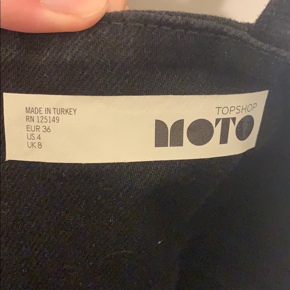 Topshop Black Denim Floral Dress - Picture 2 of 3